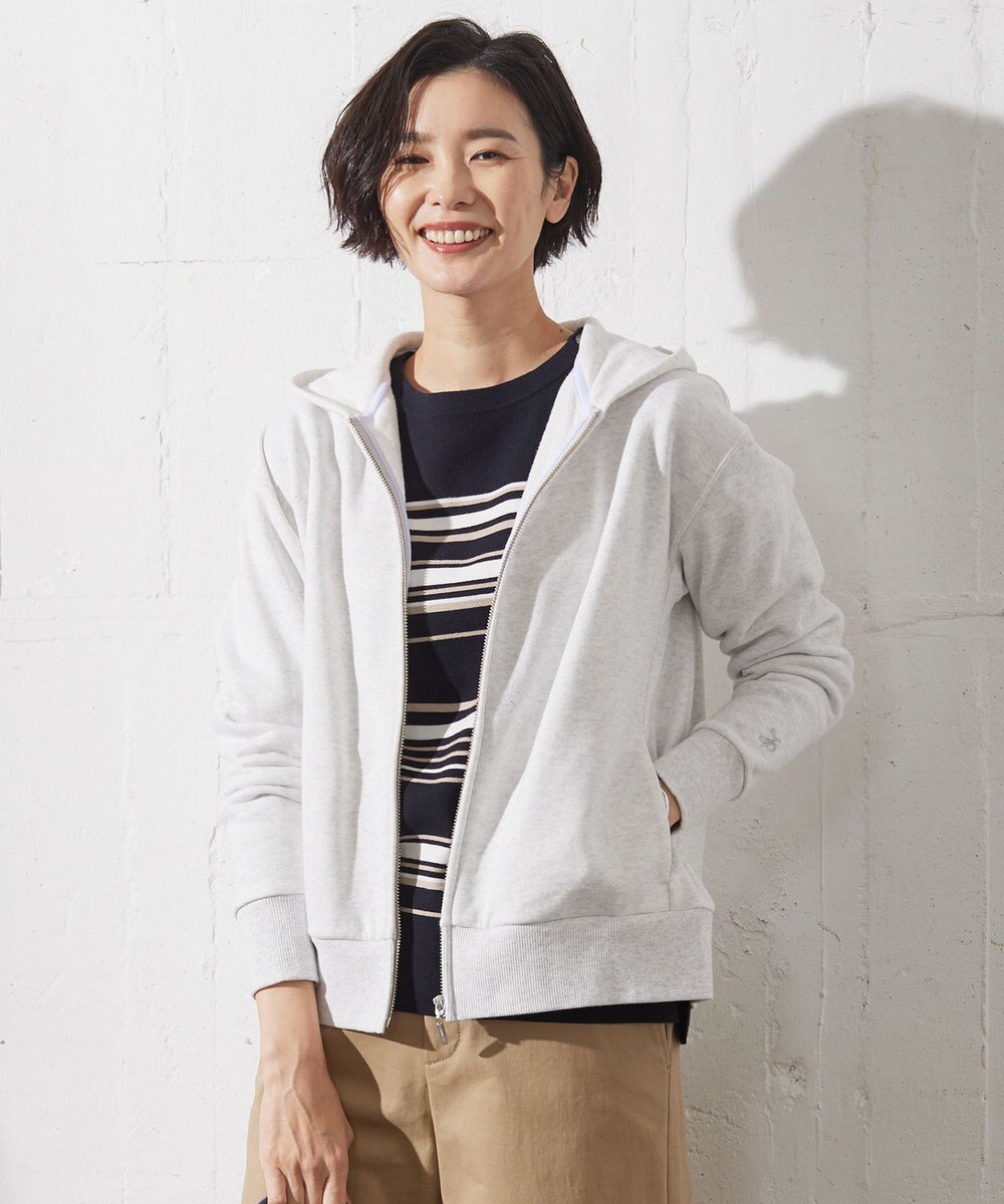 J.PRESS LADIES URAKE フーディー ジップアップ パーカー 