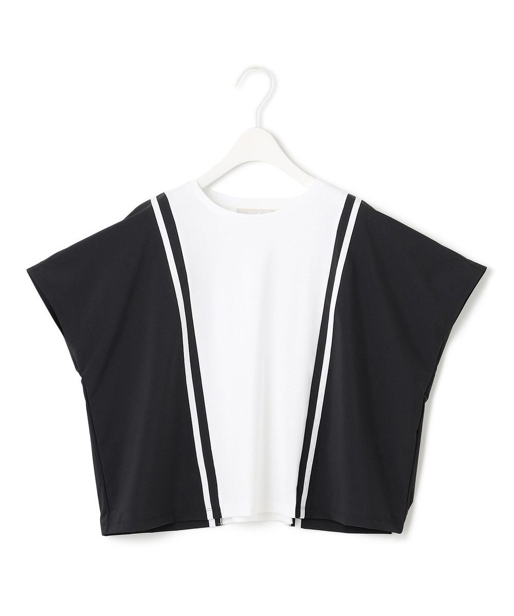 ICB L 【接触冷感・UVケア・洗える】シルケットスムースコンビ バイカラーカットソー 