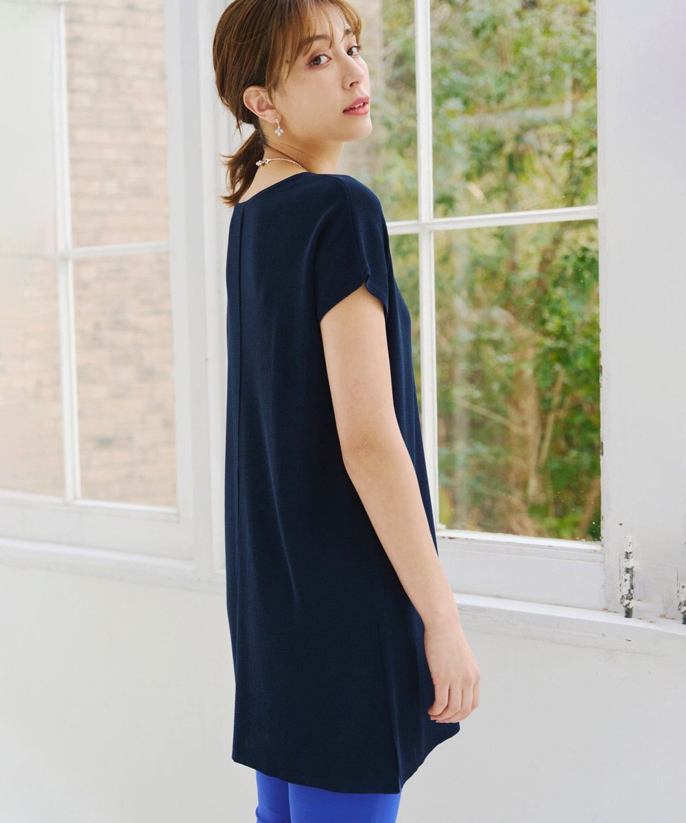 Tiaclasse 【洗える】フレンチスリーブニットチュニック 