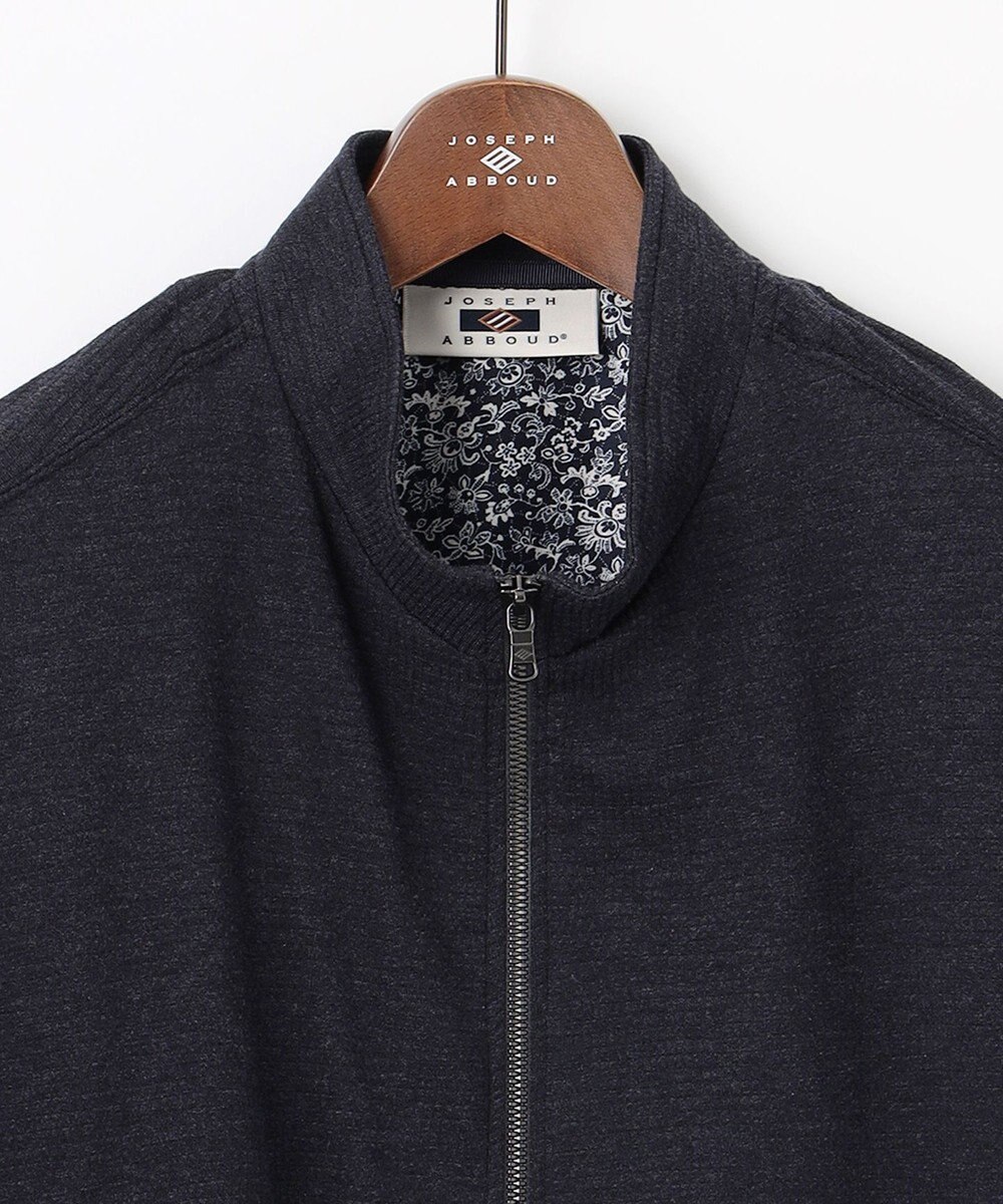 JOSEPH ABBOUD 【ジャージー/ストレッチ/軽量】トップメランジピケ スタンドジップアウター 