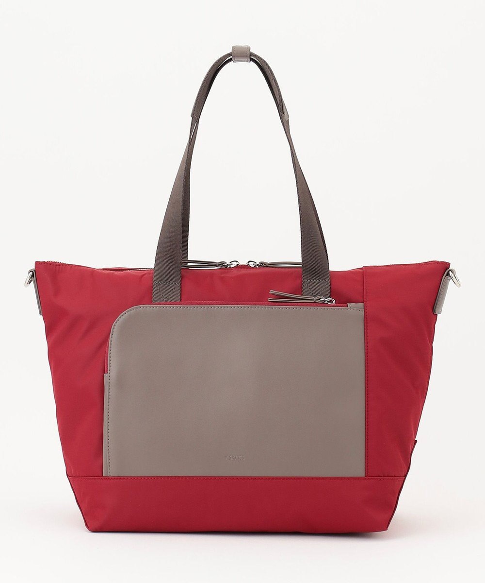 Y'SACCS ナイロン×リサイクルレザー　コンビマルチトート 