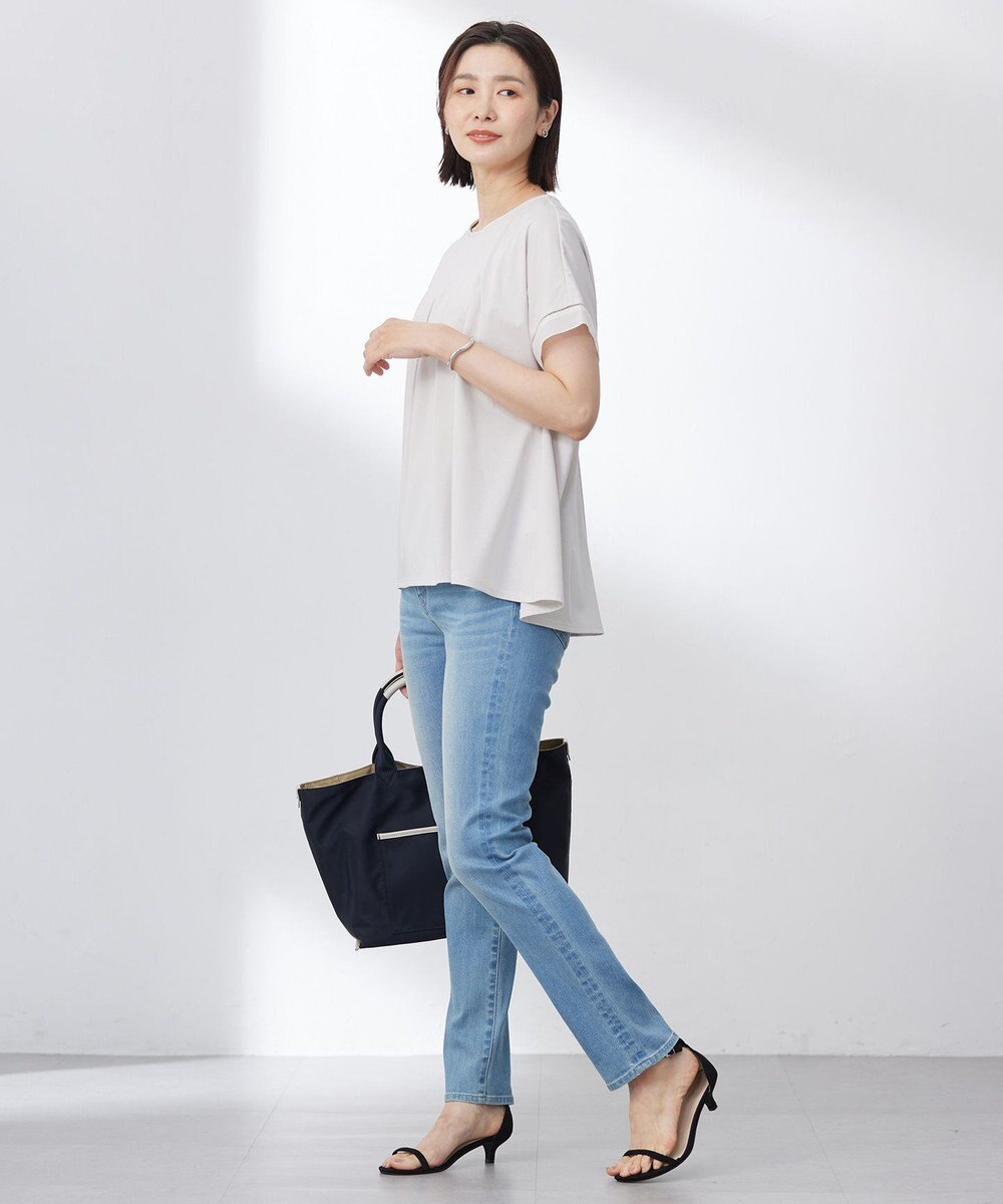 J.PRESS LADIES 【洗える・接触冷感】プレーティングジャージー フレア カットソー 