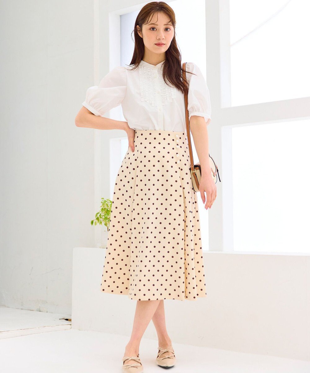 Feroux フリルディテール パフスリーブ ブラウス 