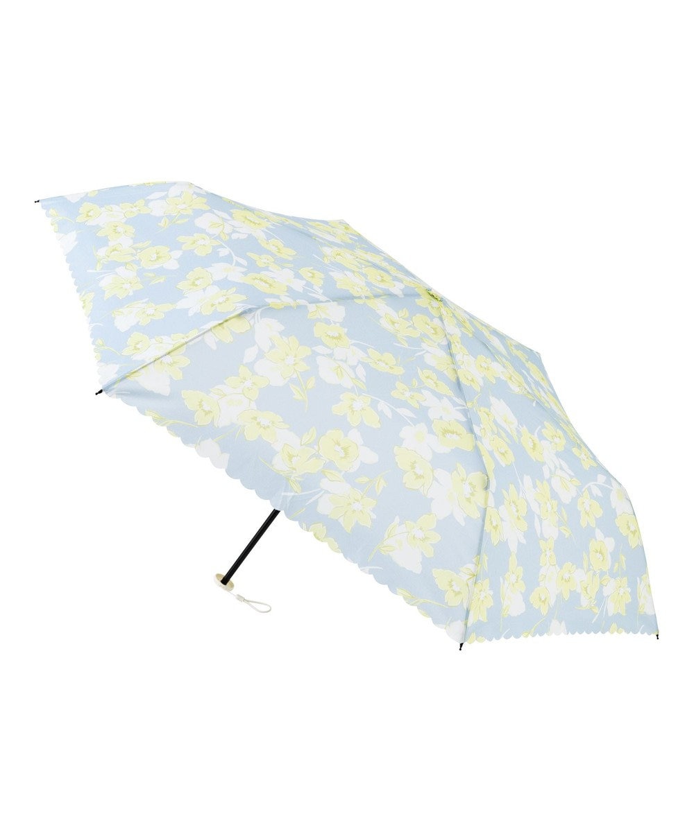 MOONBAT estaa 【耐風】折りたたみ傘 アンティークフラワー UV ライトグレー
