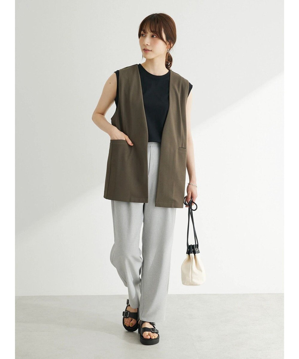 Green Parks 麻調ストレートパンツ 