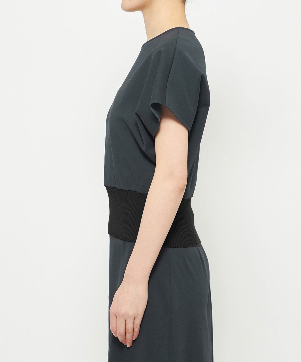 uncrave ダブルフェイスジャージー ドルマンスリーブリブトップス 