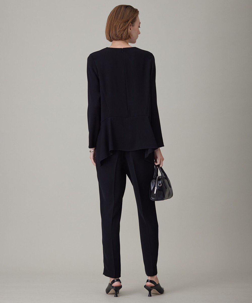 ICB 【洗える】ライトダブルクロス ペプラムブラウス 