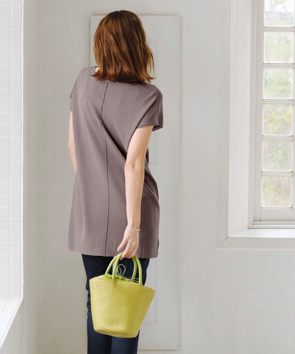 Tiaclasse 【洗える】フレンチスリーブニットチュニック 