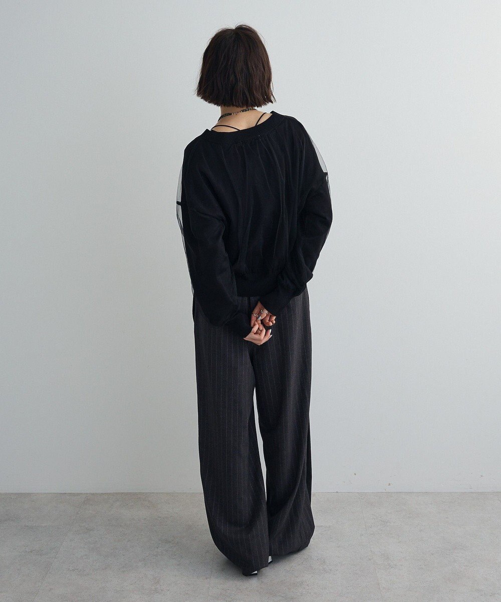 Green Parks チュールドッキングＶネックニットカーディガン 