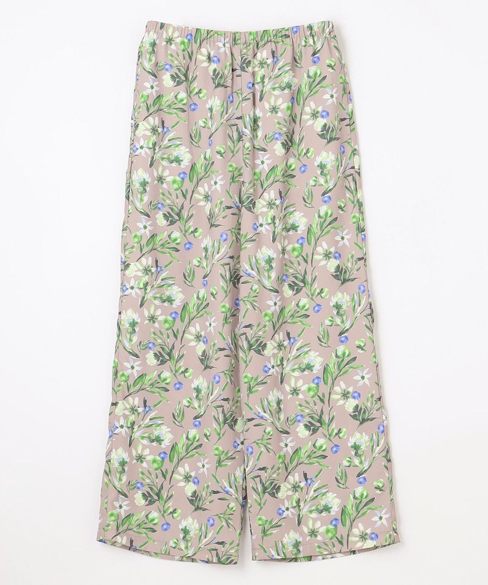 ANY L 【ウエストゴム/洗濯機可能】フラワープリントリラックスパンツ 