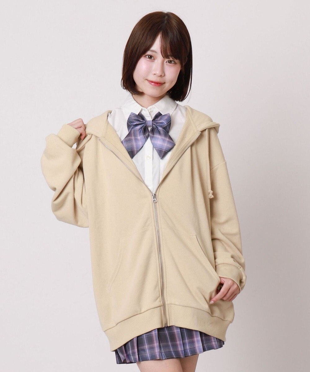 WEGO 【SCHOOLITEM】ルーズフィットZIPパーカー 
