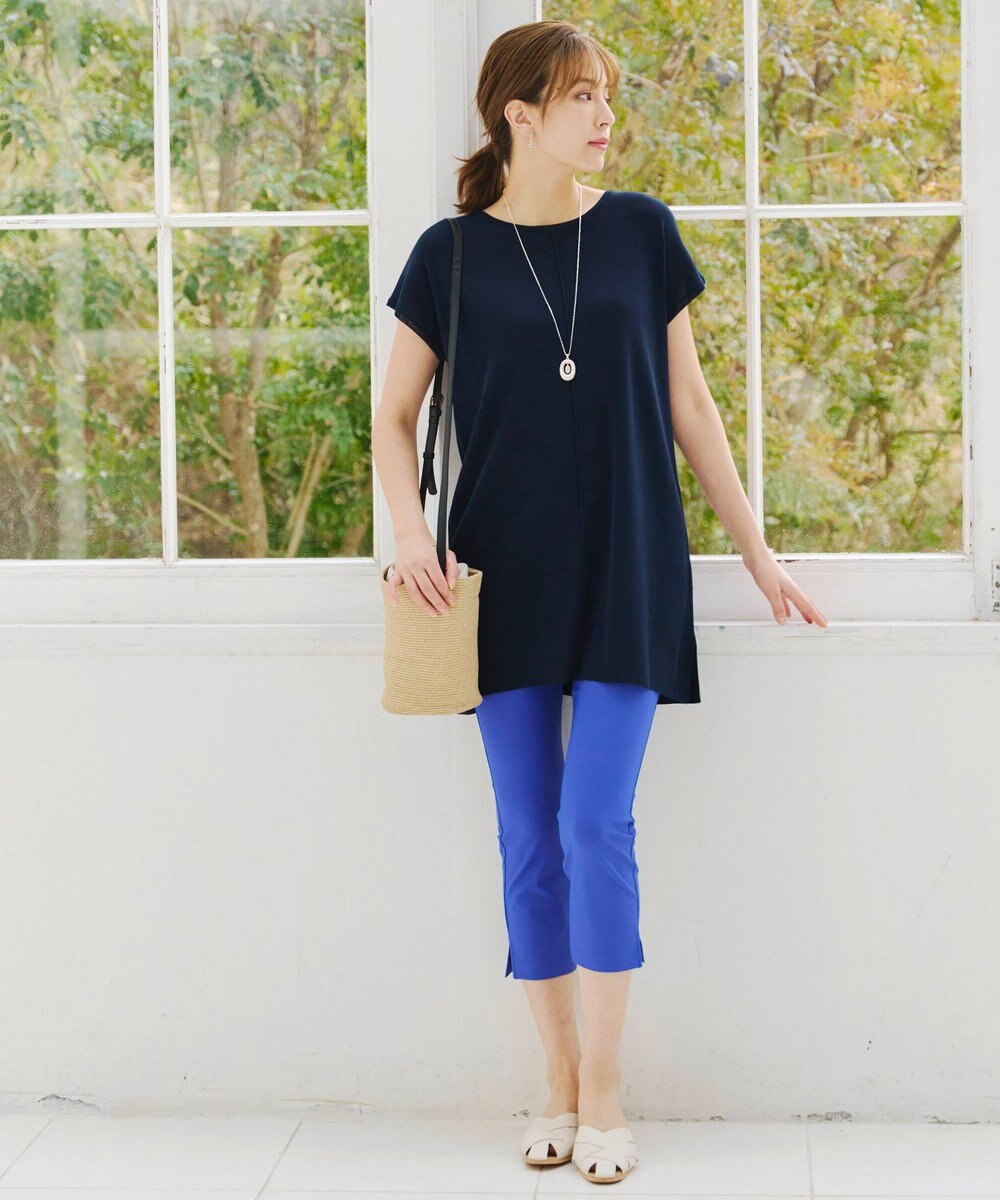 Tiaclasse 【洗える】フレンチスリーブニットチュニック 