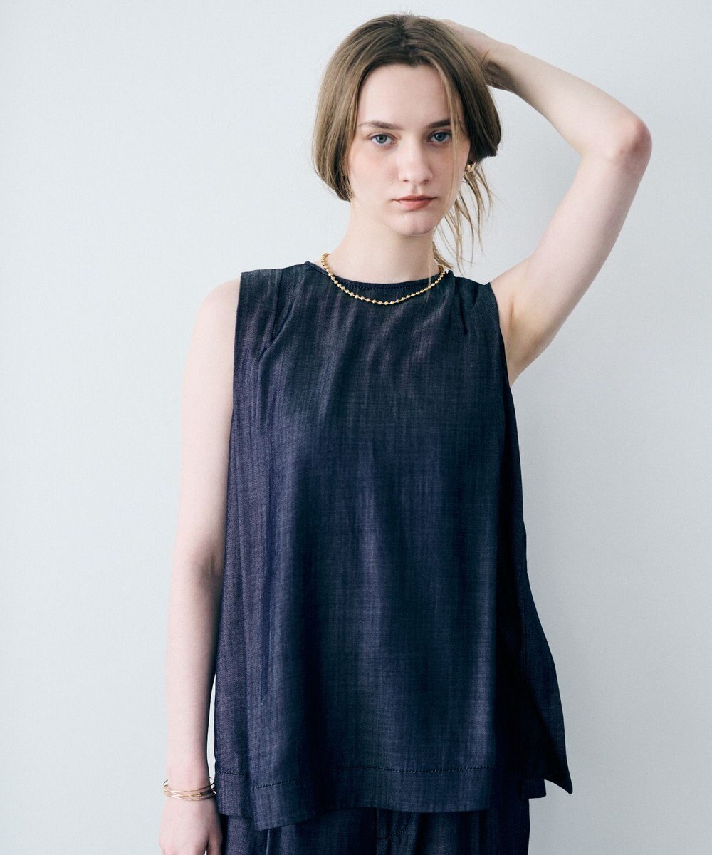 uncrave リヨセルデニム ノースリーブブラウス 