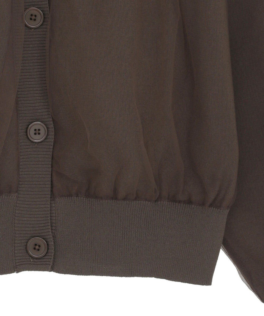 Green Parks チュールドッキングＶネックニットカーディガン 