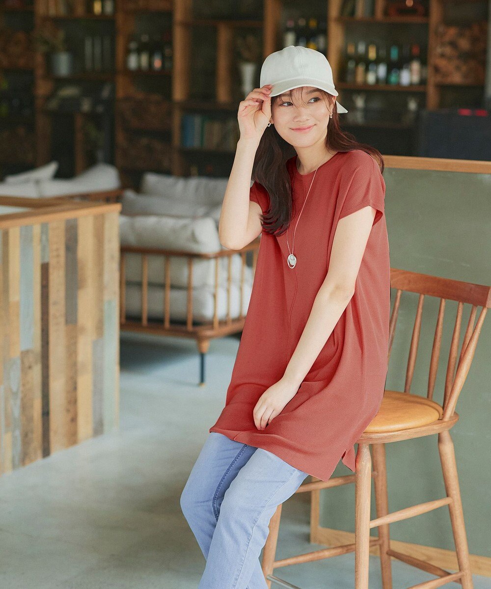 Tiaclasse 【洗える】フレンチスリーブニットチュニック 