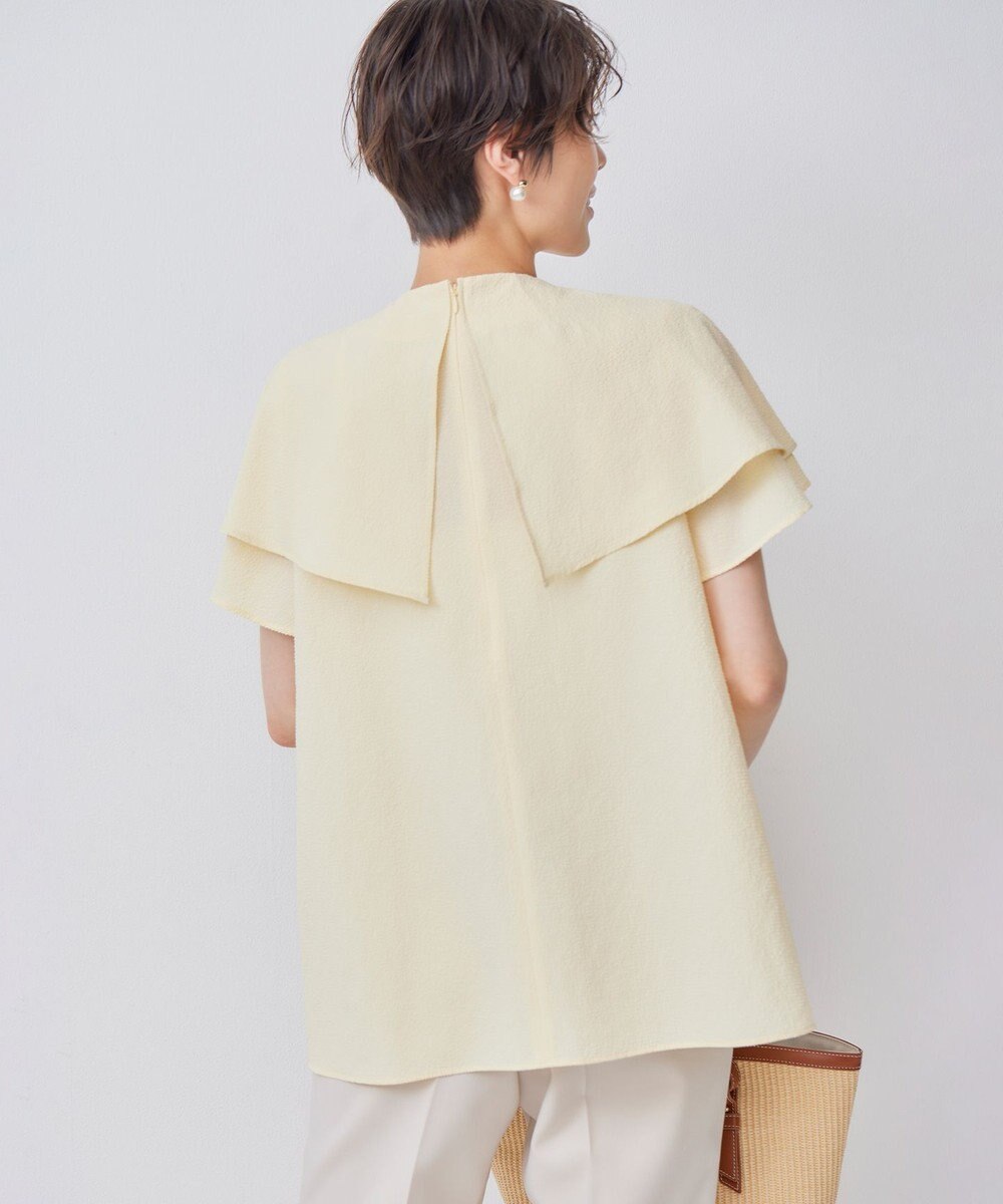 組曲 L サッカーストレッチ 襟付きブラウス 