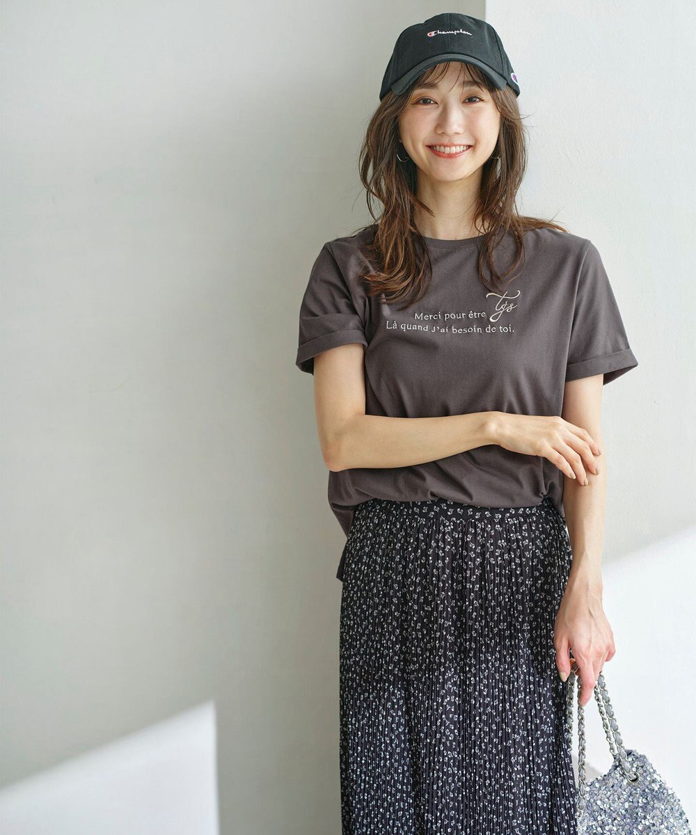 ANY SIS L ロゴ刺繍 Tシャツ 