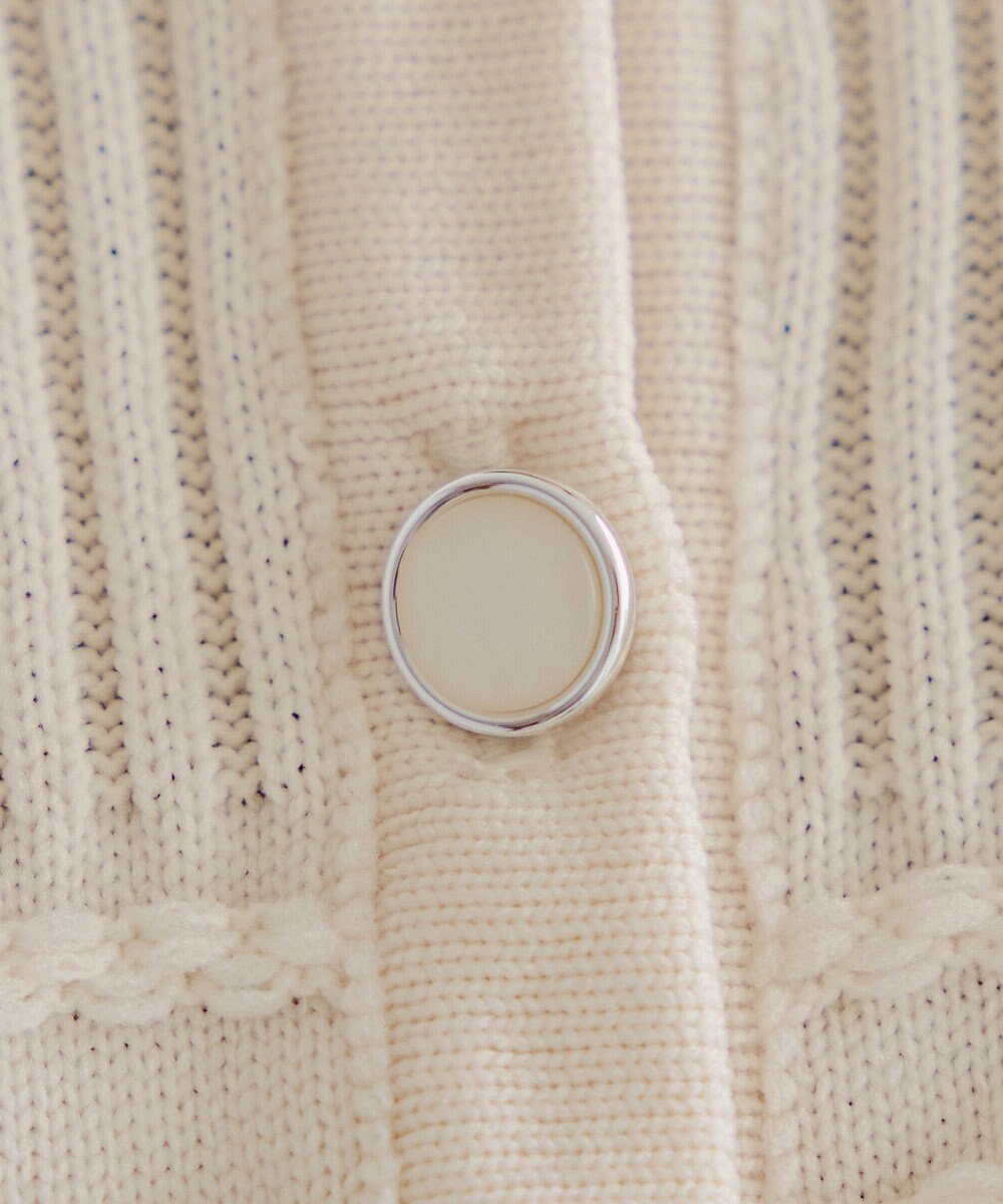 Tiaclasse 【洗える】ボーダー編みニットカーディガン 