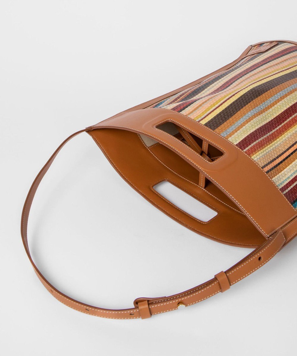 Paul Smith シグネチャーストライプラフィア ハンドバッグ 