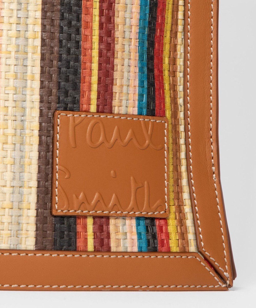 Paul Smith シグネチャーストライプラフィア ハンドバッグ 