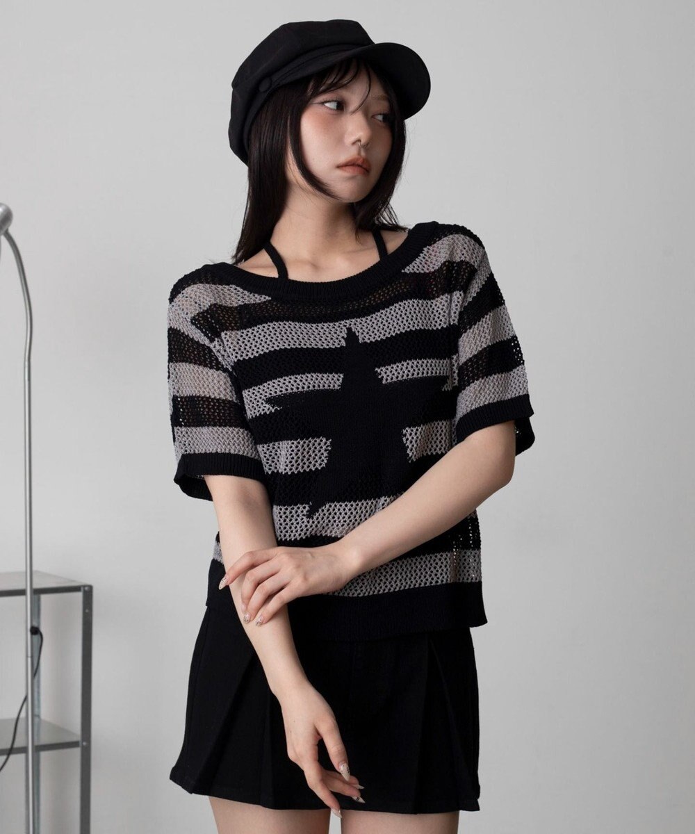 WEGO オフショルメッシュニット（S） 