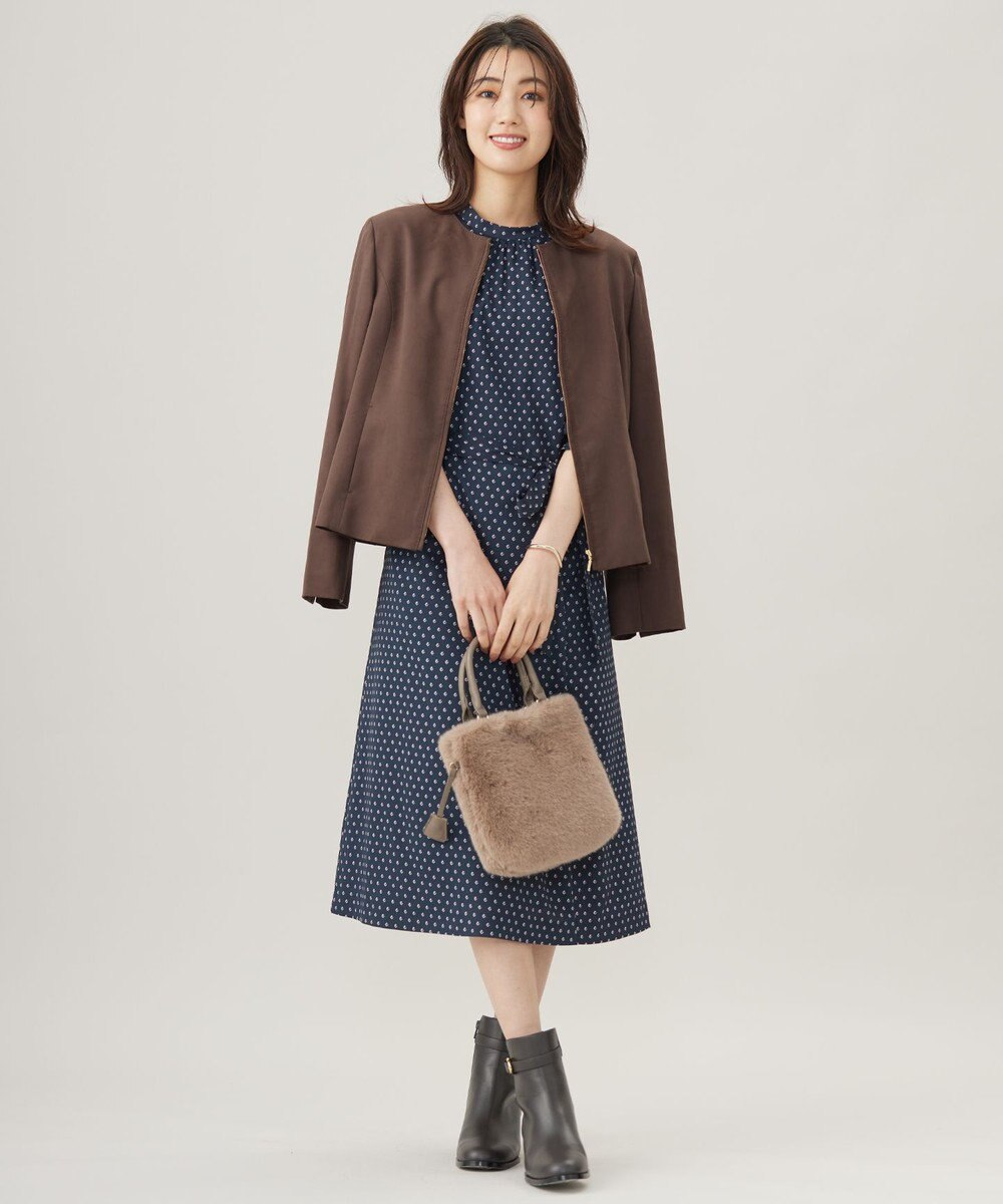 J.PRESS LADIES L 【洗える】シルセームスエード ブルゾン 