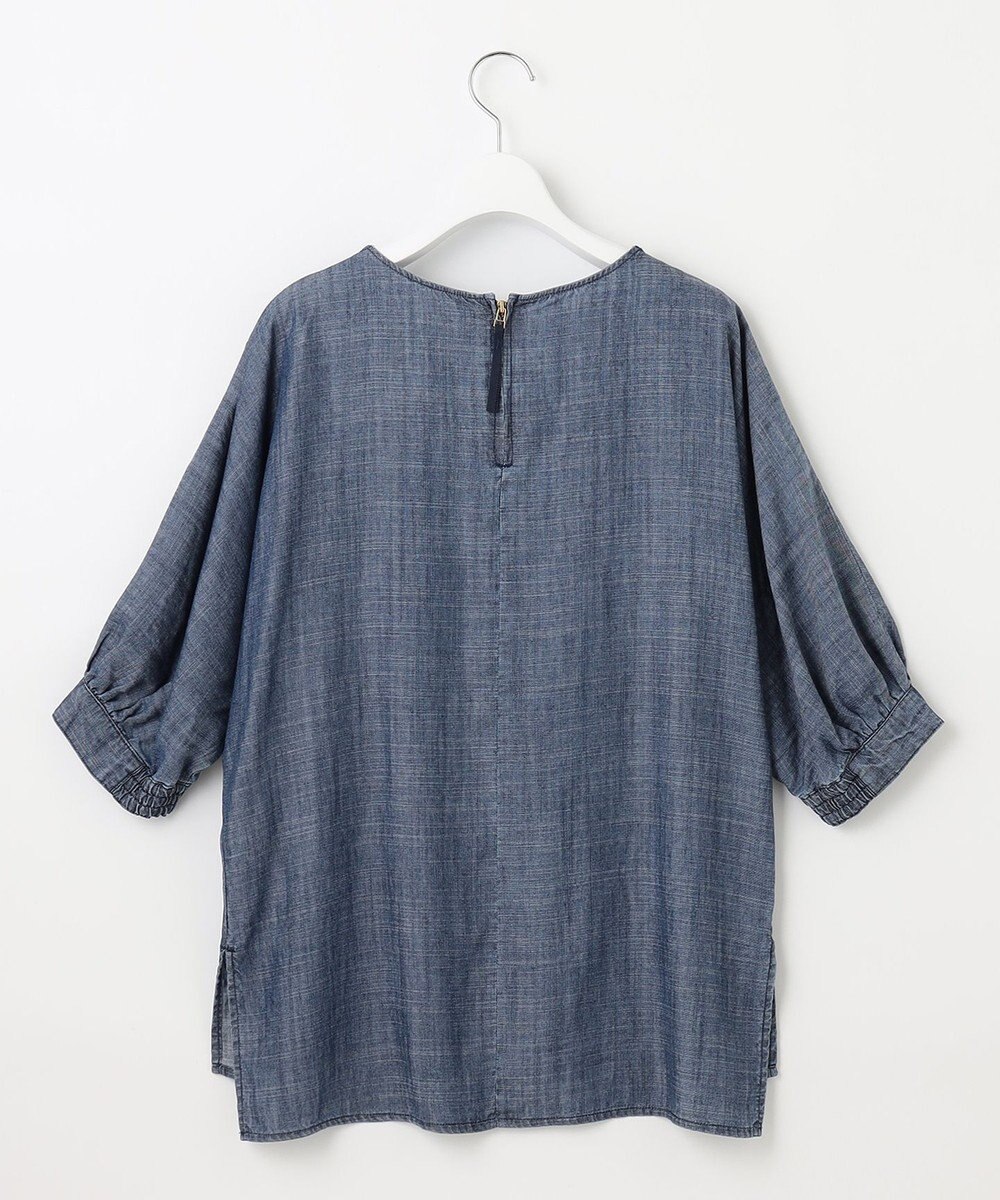 自由区 【洗える・XSサイズあり】テンセルリネンデニム  ブラウス 