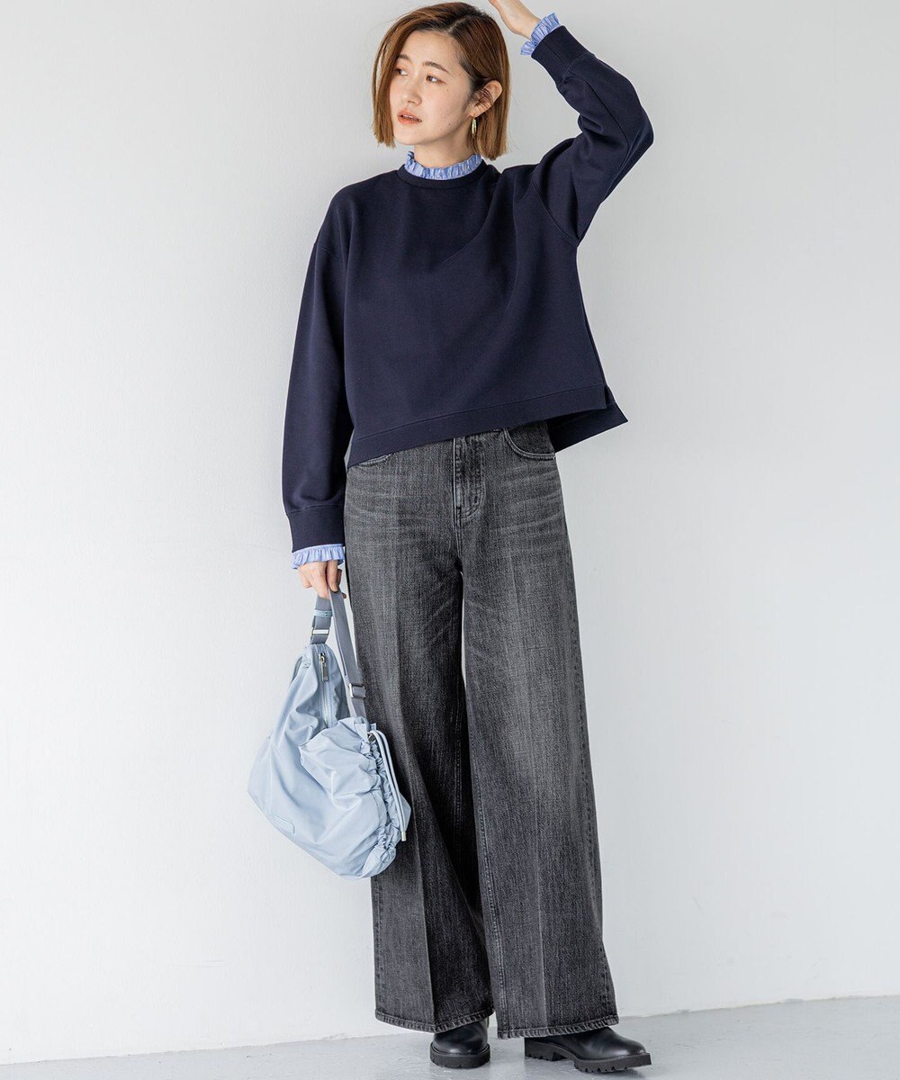 23区 L 【WEB＆一部店舗限定】クリアコットンテリー ストライプフリル スウェット 