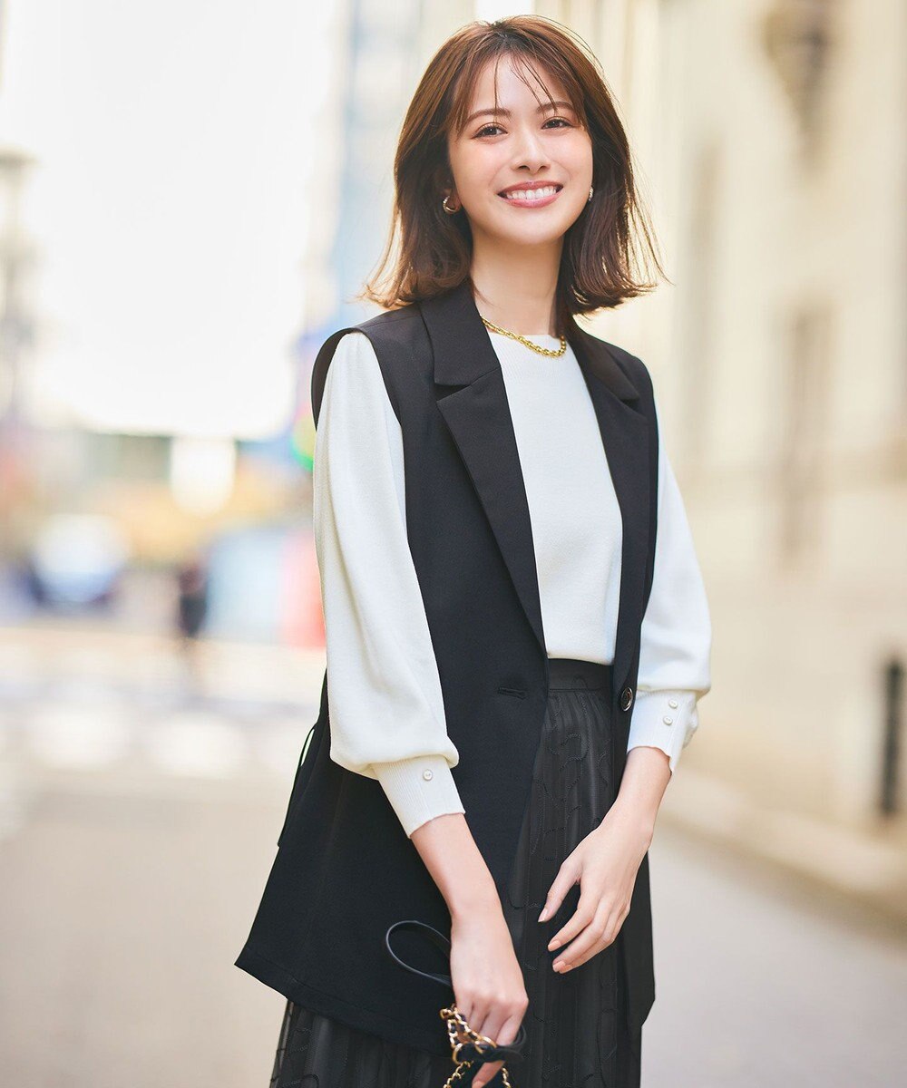 ANY SIS 【洗える】フラワーモイスチャー ニット 