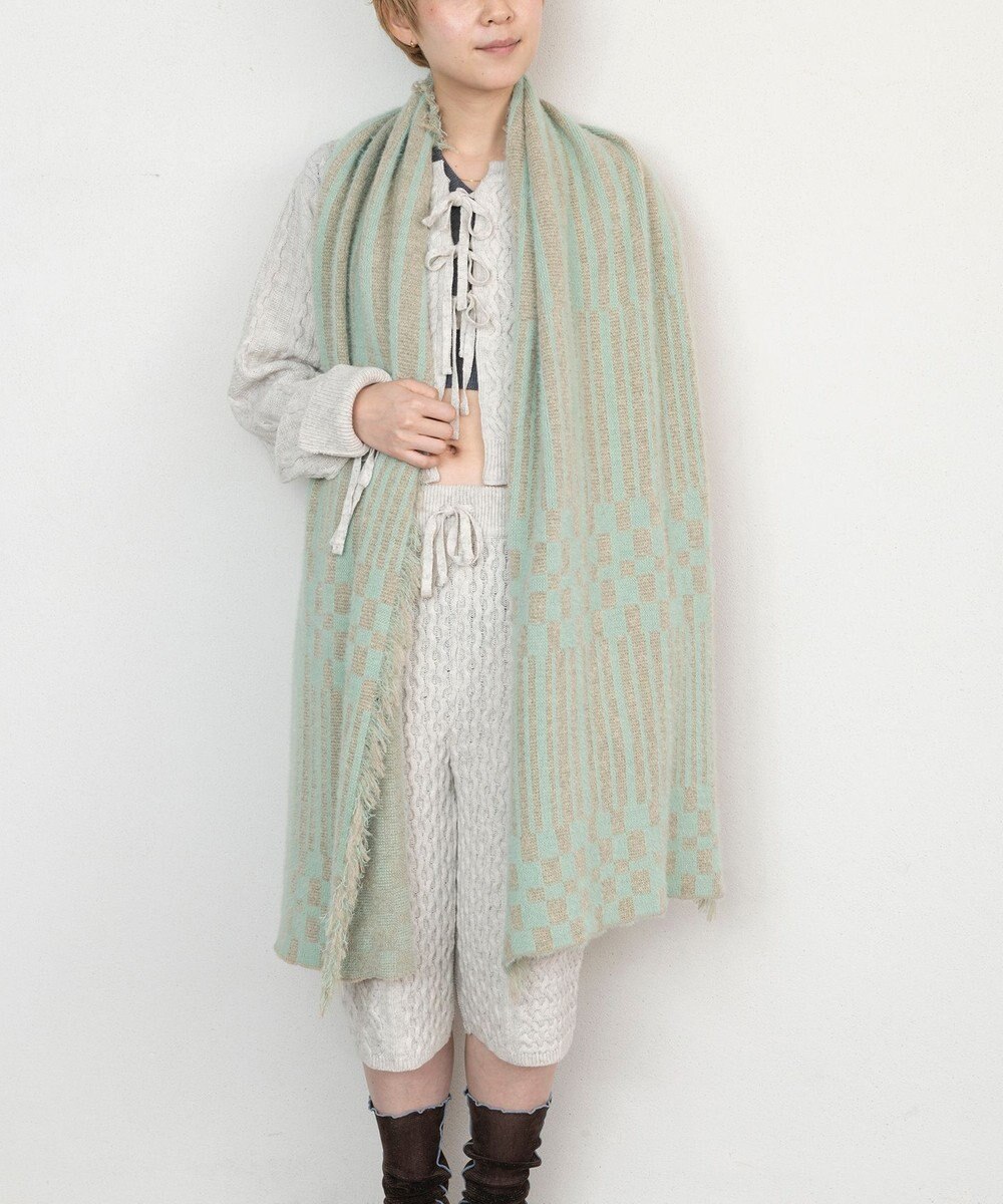 TRICOTE チェックストライプマフラー 