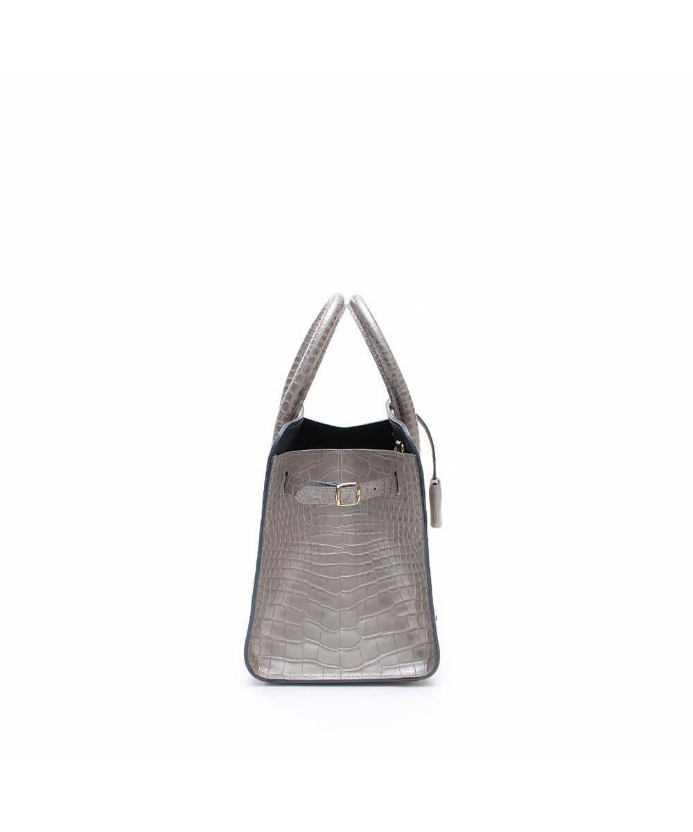 A.D.M.J. 【牛革】クロコ型押しサイドバックルトート25cm(ショルダーストラップ付) 