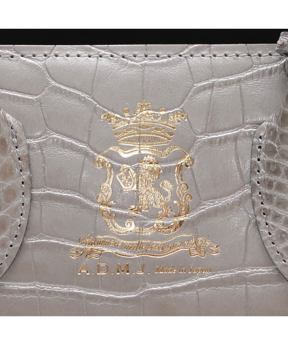 A.D.M.J. 【牛革】クロコ型押しサイドバックルトート25cm(ショルダーストラップ付) 