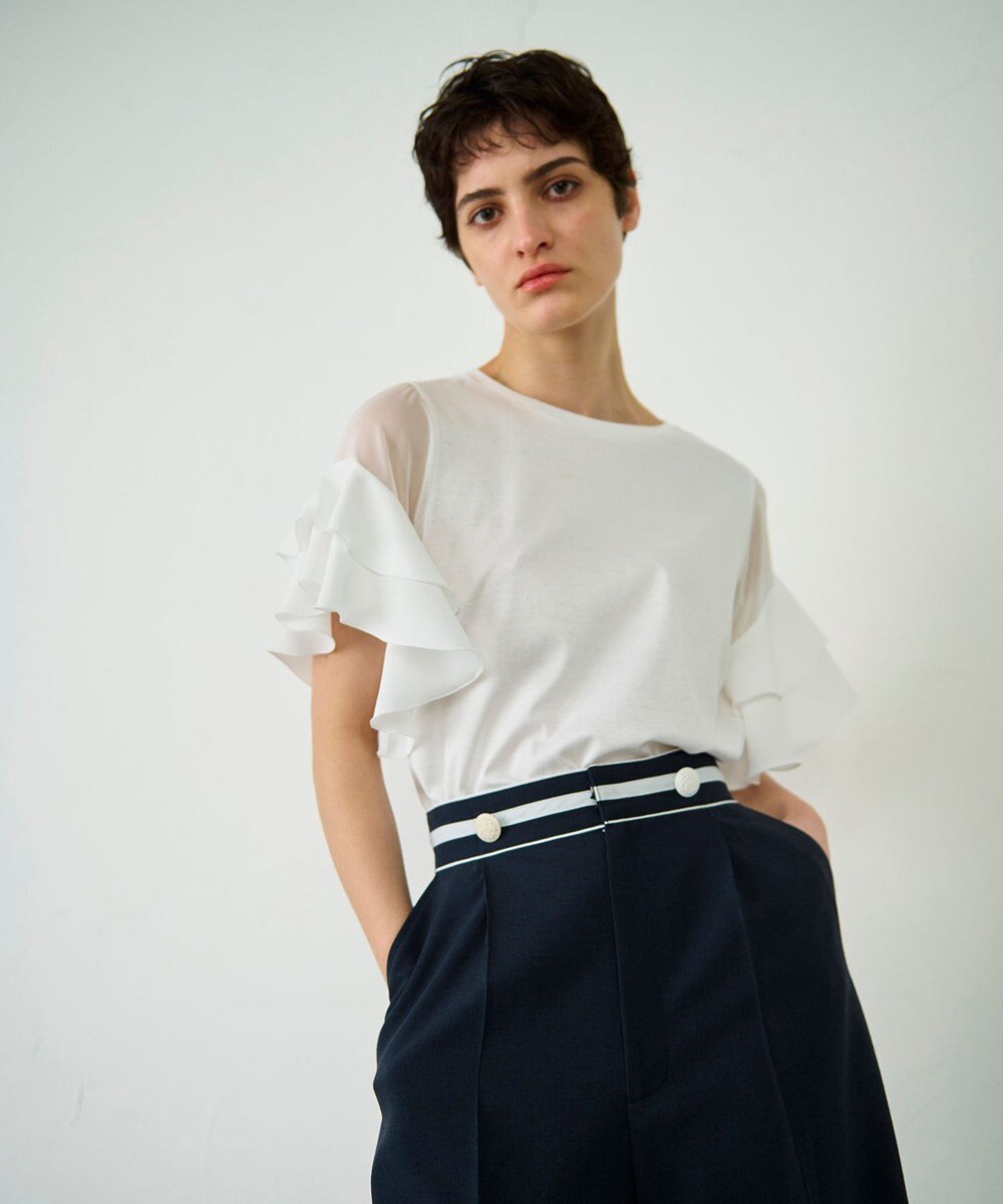 GRACE CONTINENTAL シアーフレアスリーブトップ 