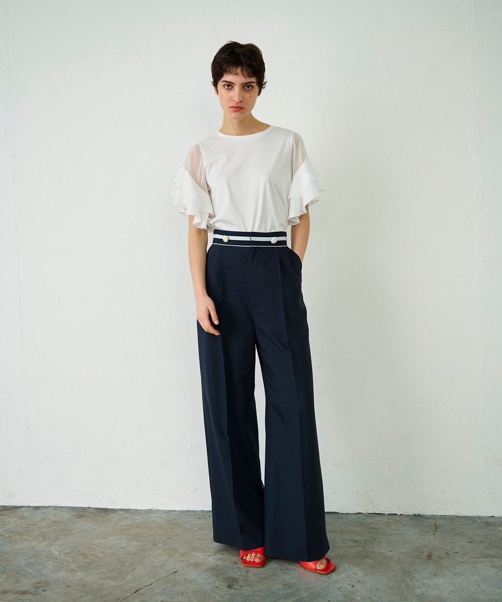 GRACE CONTINENTAL シアーフレアスリーブトップ 