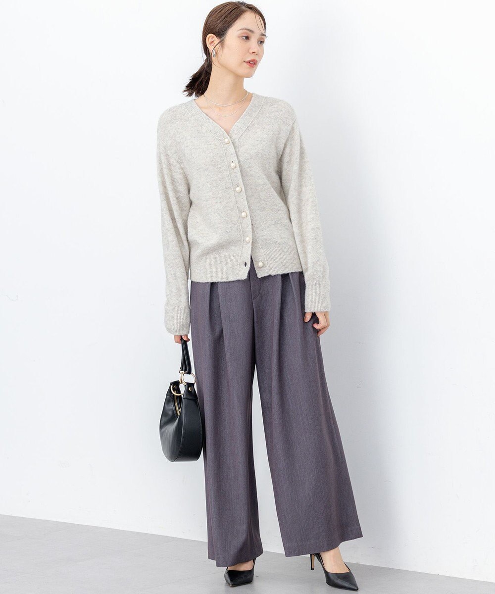 組曲 L 【加藤ローサさん着用】ラメストライプ ワイドパンツ 