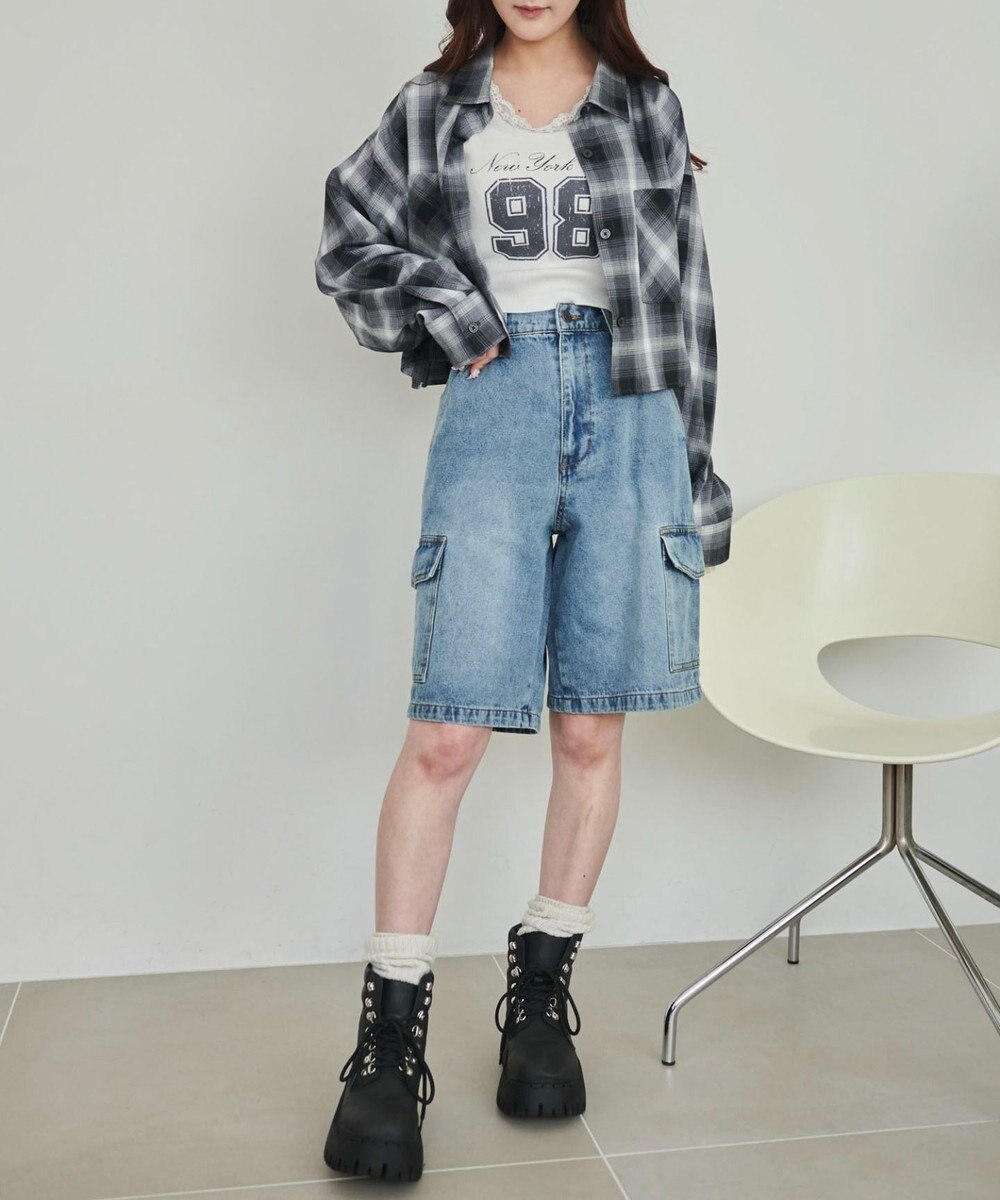 WEGO ヴィンテージウォッシュカーゴハーフパンツ 