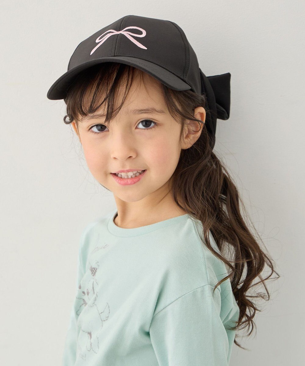 ANY KIDS 【日よけ付き】2WAYリボン刺繍キャップ 