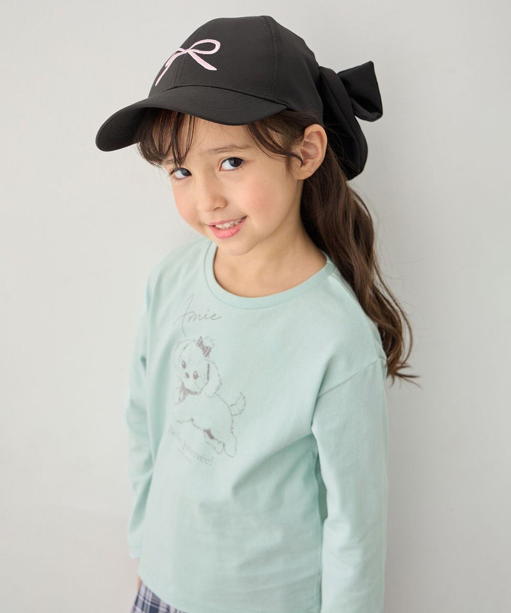 ANY KIDS 【日よけ付き】2WAYリボン刺繍キャップ 