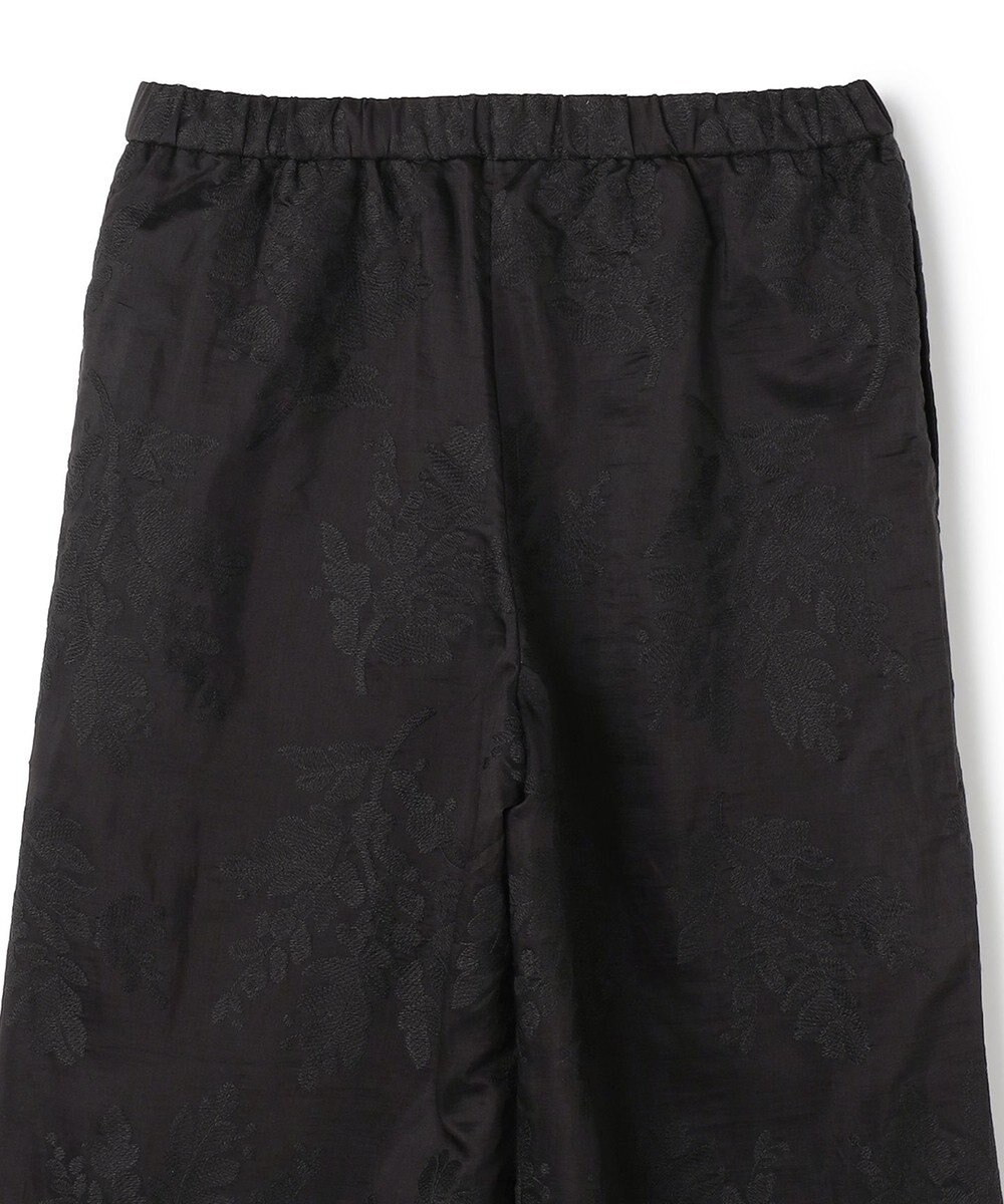UNFILO L 【ウエストゴム】ボタニカル エンブロイダリー パンツ 