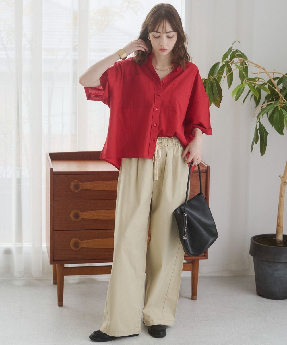 WEGO 【ANGIE VINTAGE】キャンブリックボイルオーバー半袖シャツ 