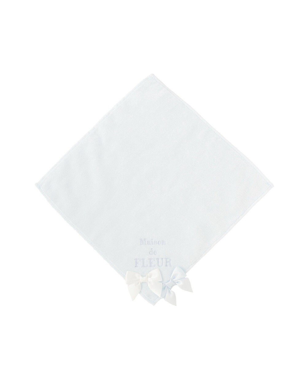 Maison de FLEUR バイカラーリボンタオルハンカチ 