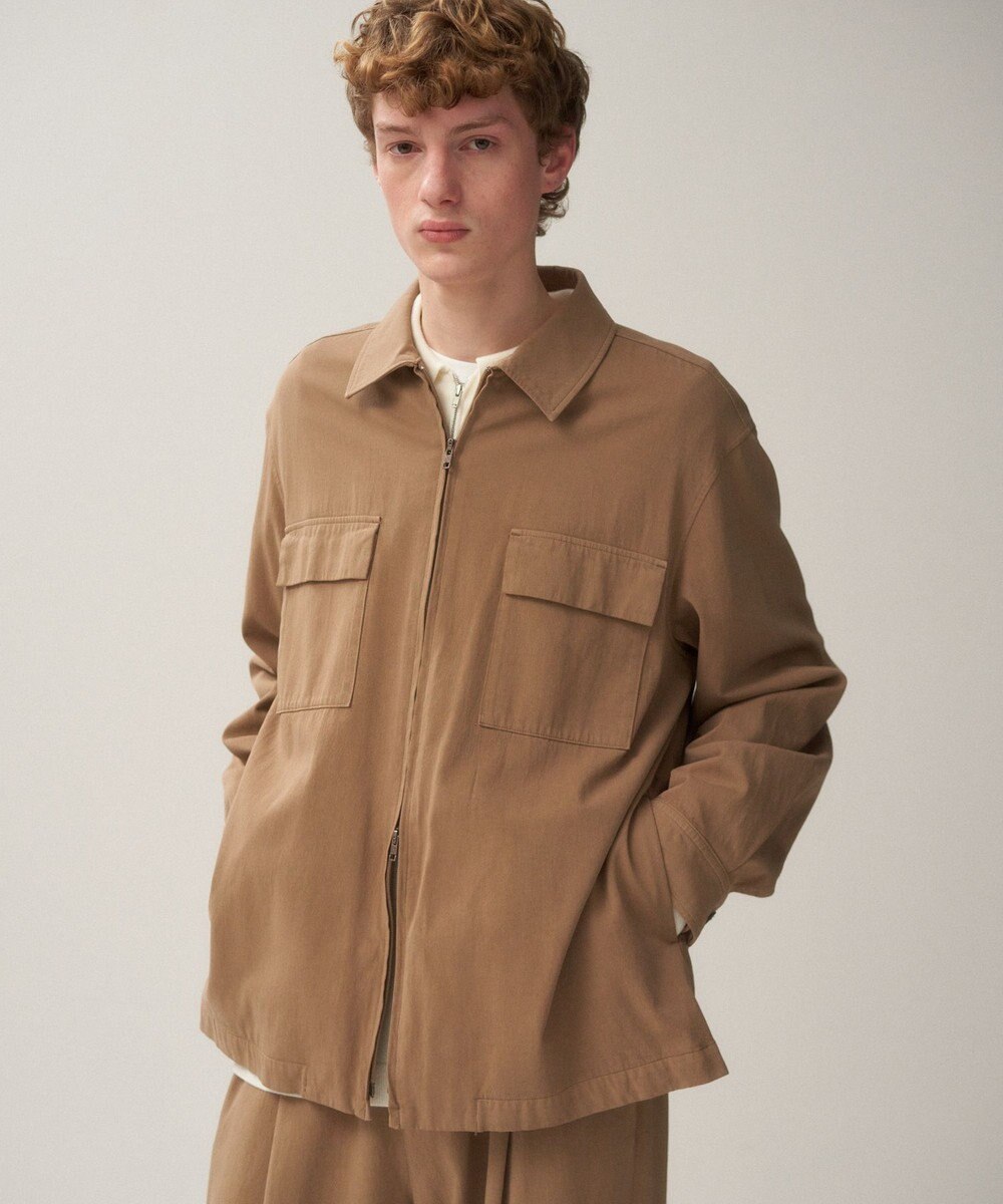 ATON COTTON VOILE SATIN | ジップアップジャケット - UNISEX 