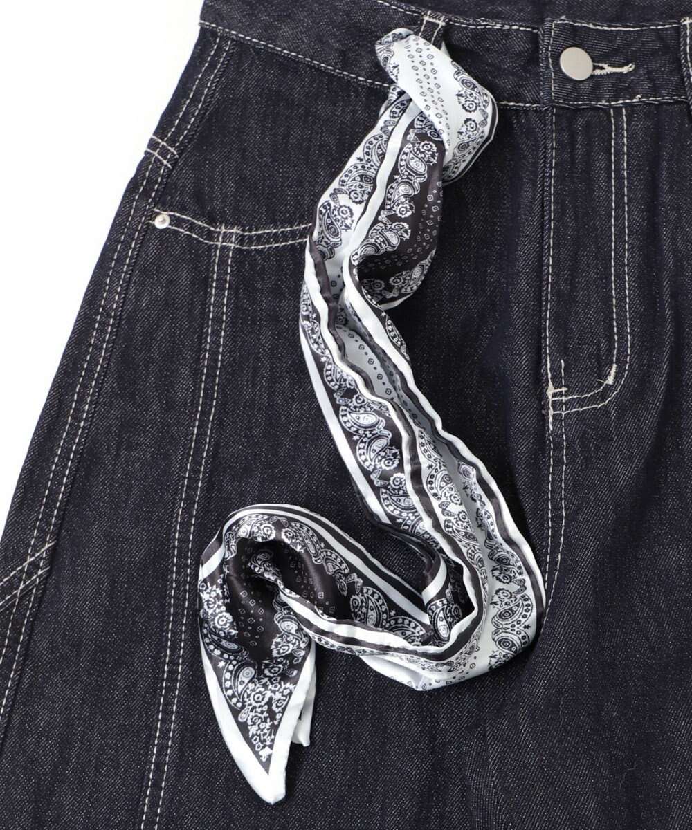 WEGO バンダナ付きリジットワイドデニム 