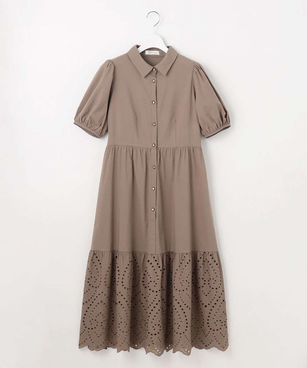 Feroux 刺繍入りシャツ ワンピース 