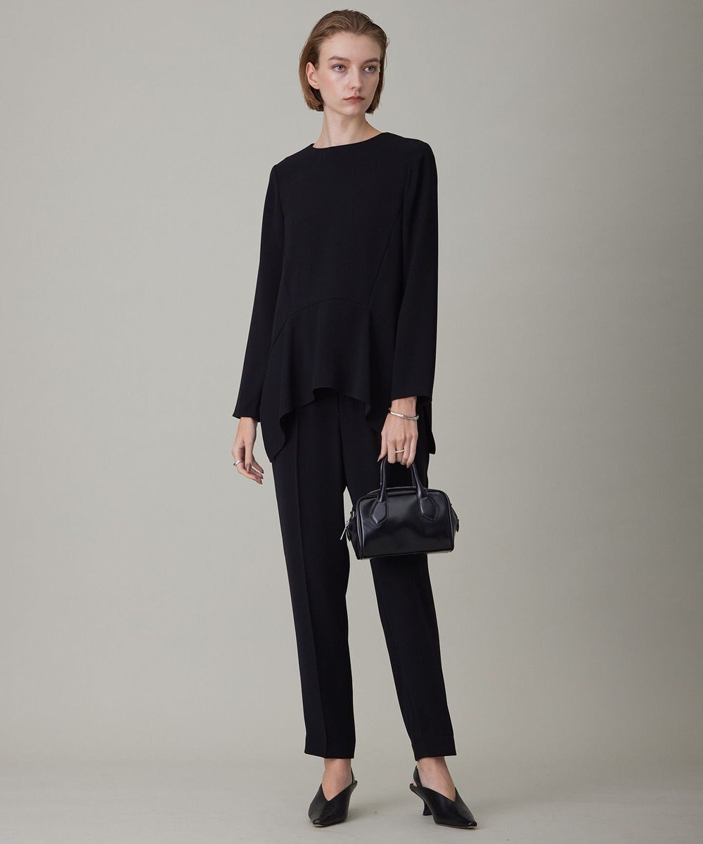 ICB 【洗える】ライトダブルクロス ペプラムブラウス 