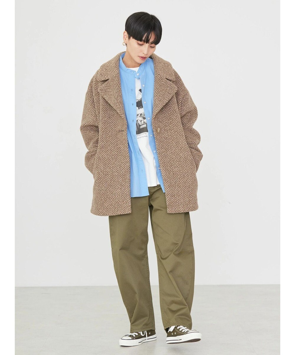 AMERICAN HOLIC ツイードライクコクーンミディコート 