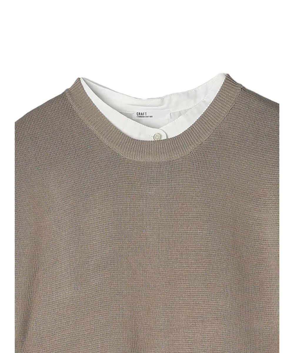 CRAFT STANDARD BOUTIQUE 【洗える】ニットベスト+シャツワンピースSET-B 