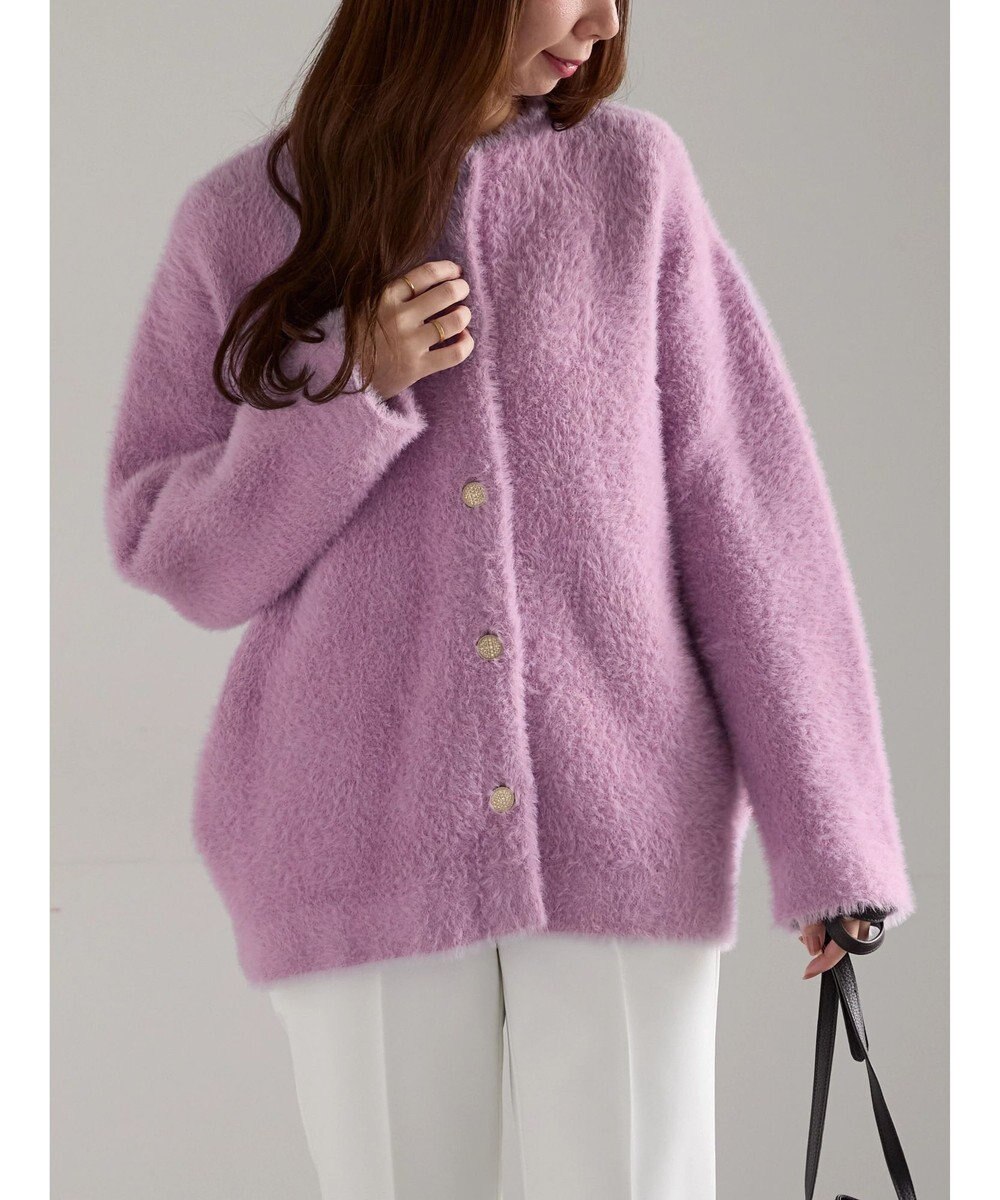 Te chichi ダブルフェイスフェザーカーディガン 