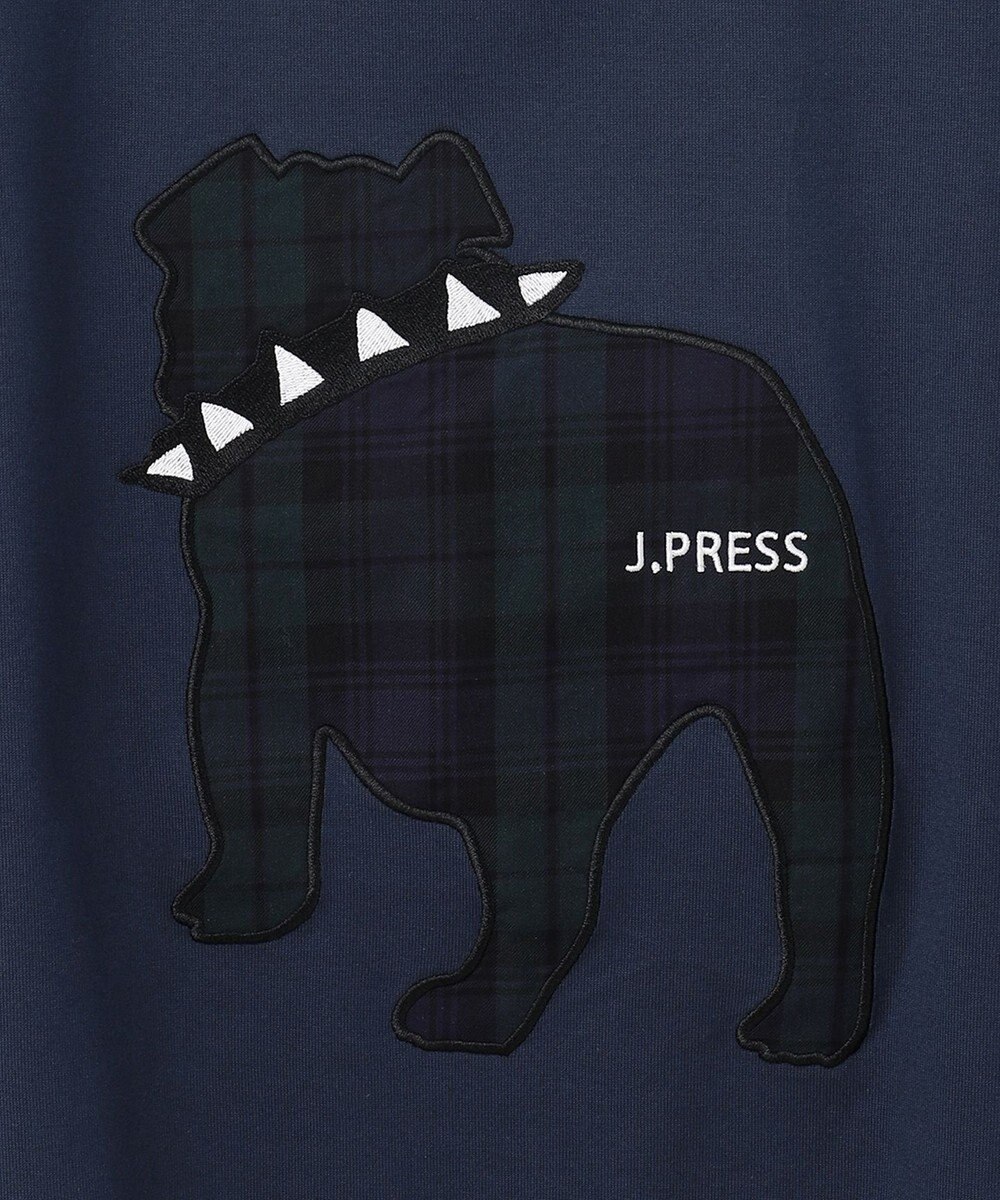 J.PRESS MEN 【UNISEX】ファブリックワッペンブルドックTシャツ 