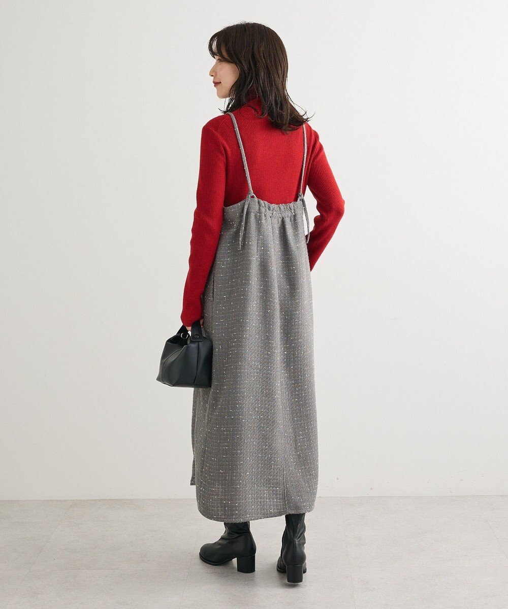 Green Parks フロントＺＩＰツイードキャミワンピース 